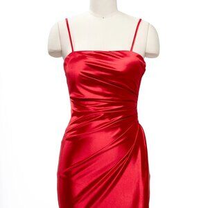 New Short Solid Cocktail Dress w/ Straight Across Neck & Zipper Back TR D715